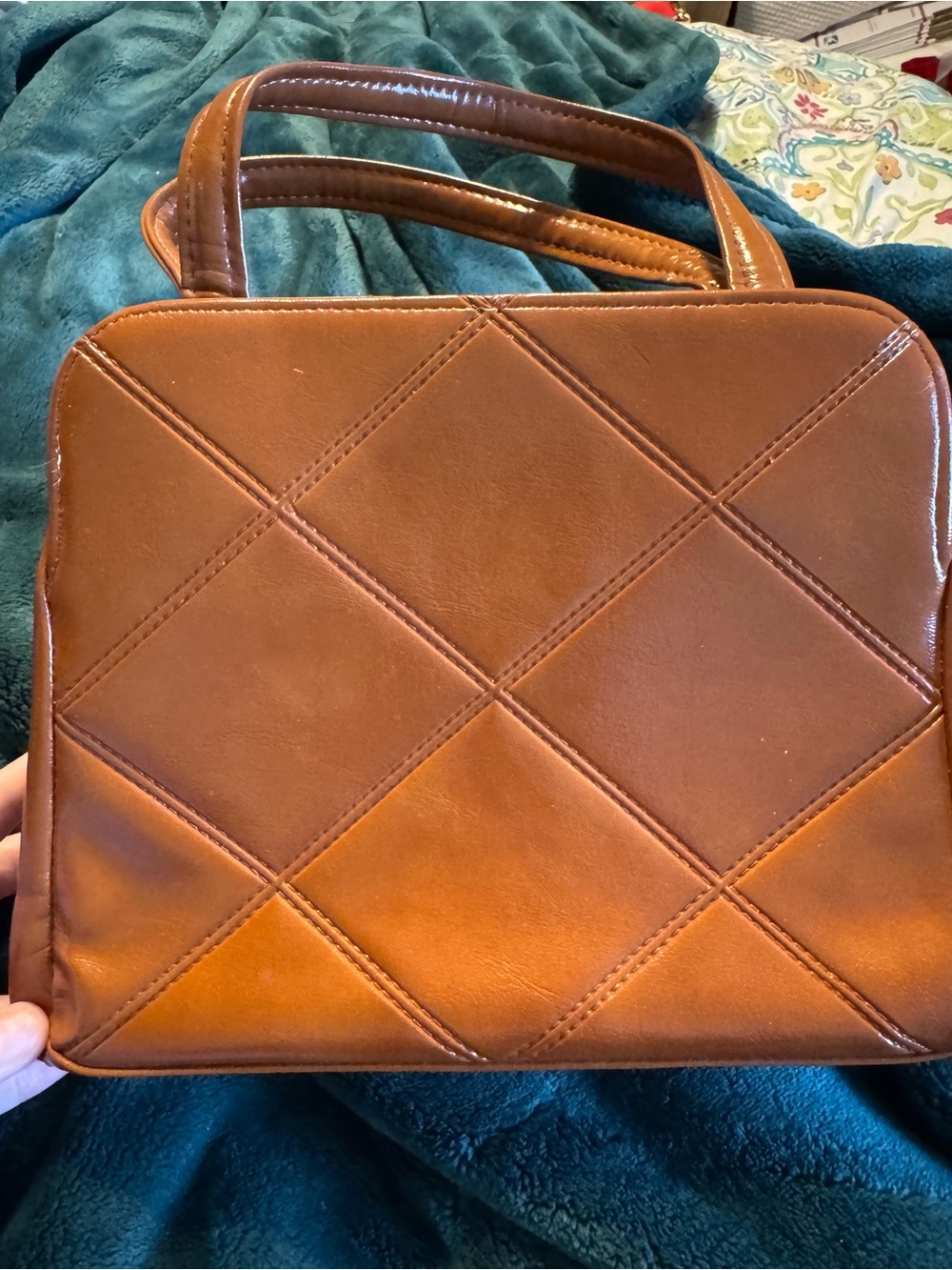 vintage structured top-handle bag